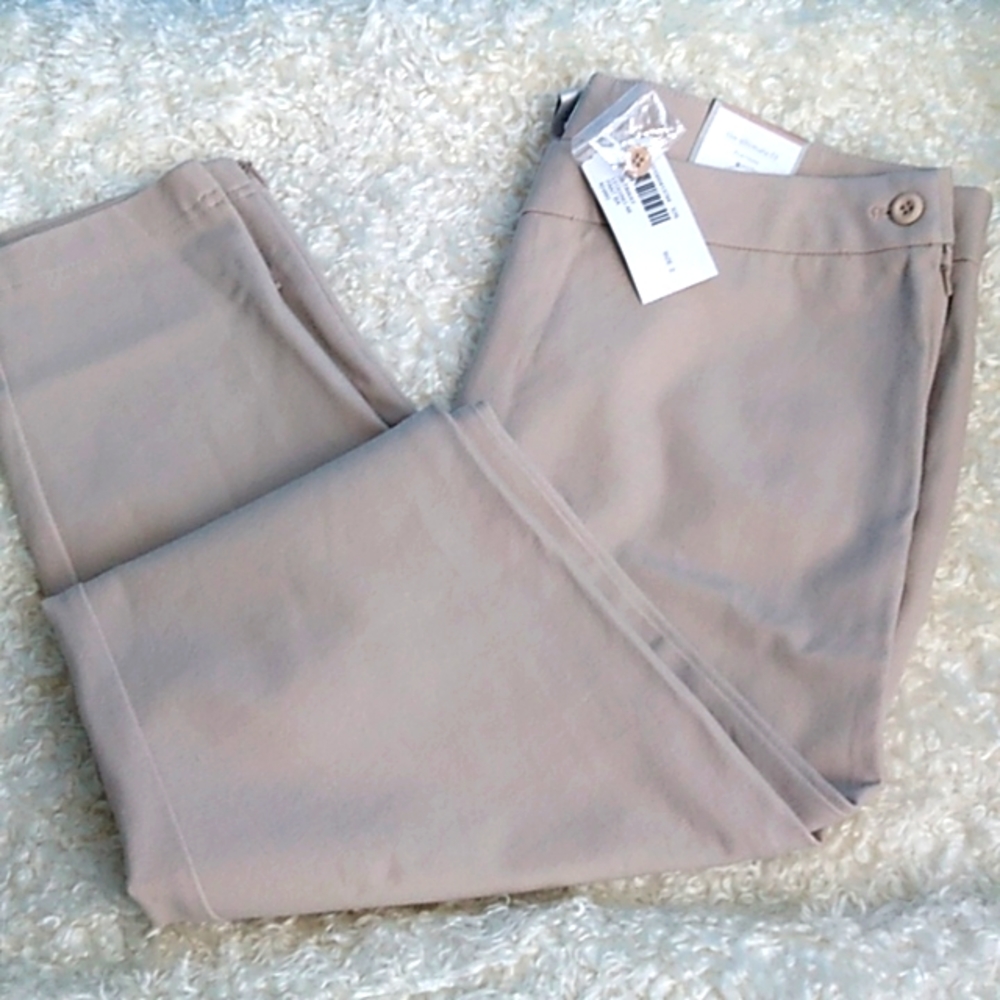 CHICO'S  sz 2 GETAWAY LEGGING PANT KHAKI